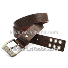 Embossed brand man belt